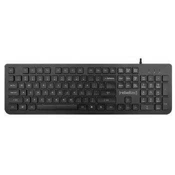Teclado USB con cable de tamaño completo Rebeltec Spiro RBLKLA00041 — negro