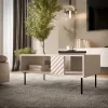 Mesa de centro Cama LUCCA banco/mesa 100x55x46 cashmere, tablero rectangular gris