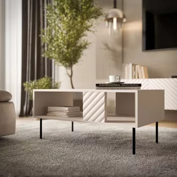 Mesa de centro Cama LUCCA banco/mesa 100x55x46 cashmere, tablero rectangular gris