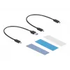 Carcasa externa combo USB Type-C DeLOCK para SSD M.2 NVMe PCIe o SATA - carcasa de almacenamiento - M.2 - tarjeta M.2 NVMe / SATA 10Gb/s - USB 3,2 (Gen 2) (4263