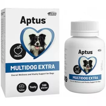 Complemento en comprimidos Aptus Multidog extra — vitaminas y minerales para perros adultos, 100 comprimidos, 200 g
