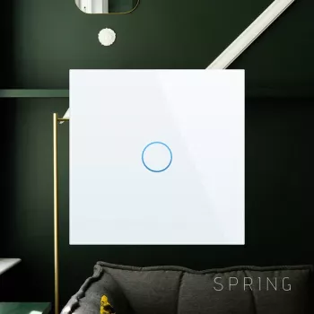 Interruptor de pared táctil Spring 3 interruptores cristal blanco — Modelo 0