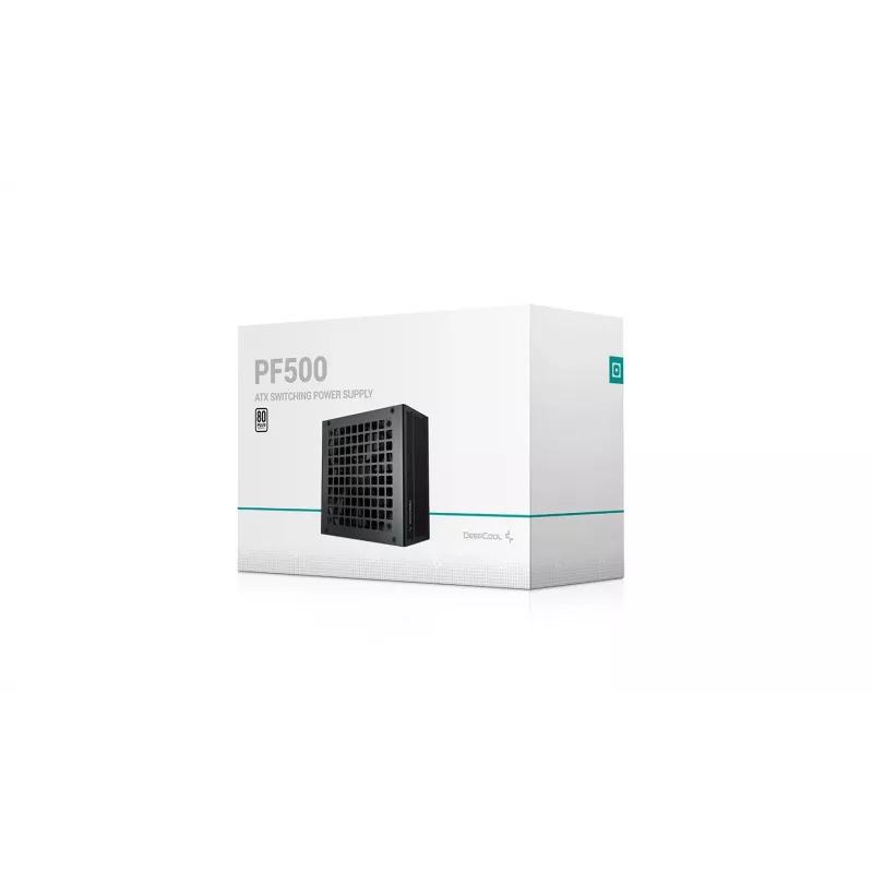 Fuente de alimentación DeepCool PF500 500 W ATX 2.4, 80 PLUS, ventilador de 120 mm, 20+4 pines, 2×6+2 PCIe, 4×SATA