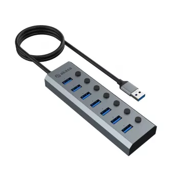 Hub USB Akasa AK-HB-21BKCM Aluminio USB 3.2 Gen 1 5000 Mbit/s