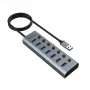 Hub USB Akasa AK-HB-21BKCM Aluminio USB 3.2 Gen 1 5000 Mbit/s