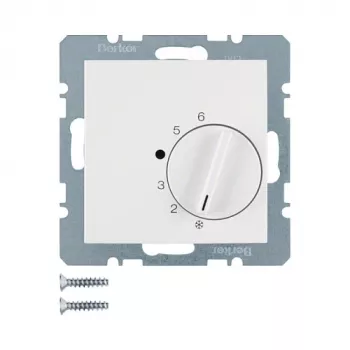 Regulador giratorio de termostato Berker 20268989, blanco, AC 250 V, 50–60 Hz