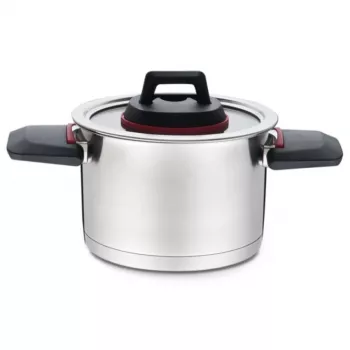 Olla Maestro MR-3530-24 acero inoxidable 24 cm, 5,5 L, asas abatibles, tapa de cristal