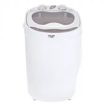 Lavadora de carga superior Adler AD 8055, portátil, 3 kg de capacidad, crema, mando giratorio, 150 W