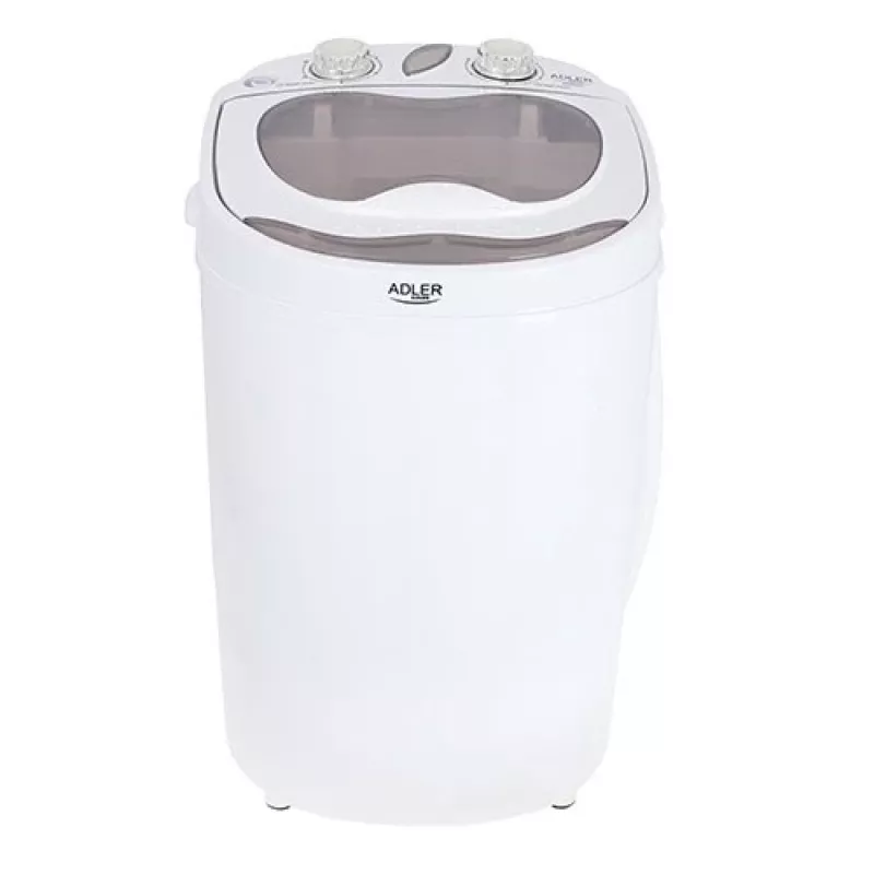 Lavadora de carga superior Adler AD 8055, portátil, 3 kg de capacidad, crema, mando giratorio, 150 W