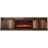 Mueble TV Cama Meble GRANERO con mueble de chimenea, 2000×567×350 mm, tablero de partículas/MDF, 2 puertas correderas, mate, madera vieja