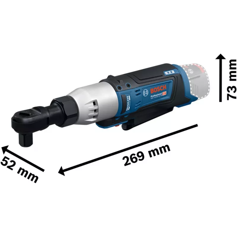 Bosch GRC 12V-60 1/2 SN Professional Llave de carraca a batería, 12 V, Solo (06019N8500)