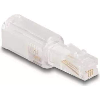 Adaptador de cable DeLOCK 88169 RJ10 transparente blanco con baño de oro