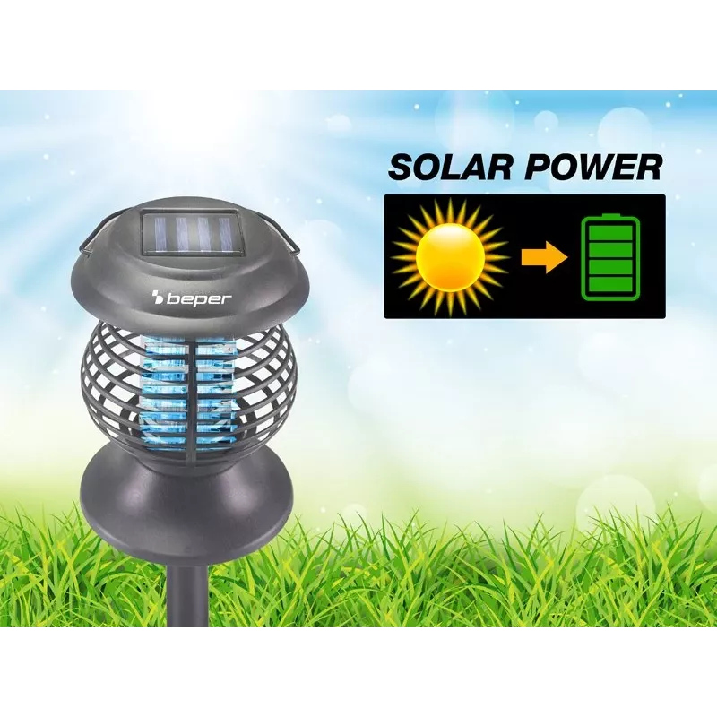 Beper P206ZAN111 linterna solar mata insectos, lámpara UV-A
