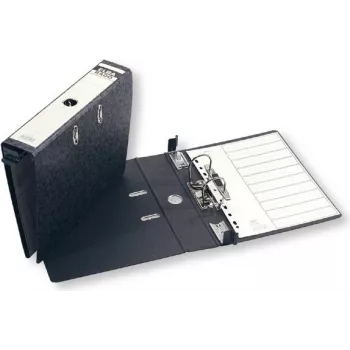 ELBA Carpeta colgante rado, Ancho de lomo: 75 mm, DIN A4, negro de cartón duro, etiqueta de lomo pegada, lateral en (81417)
