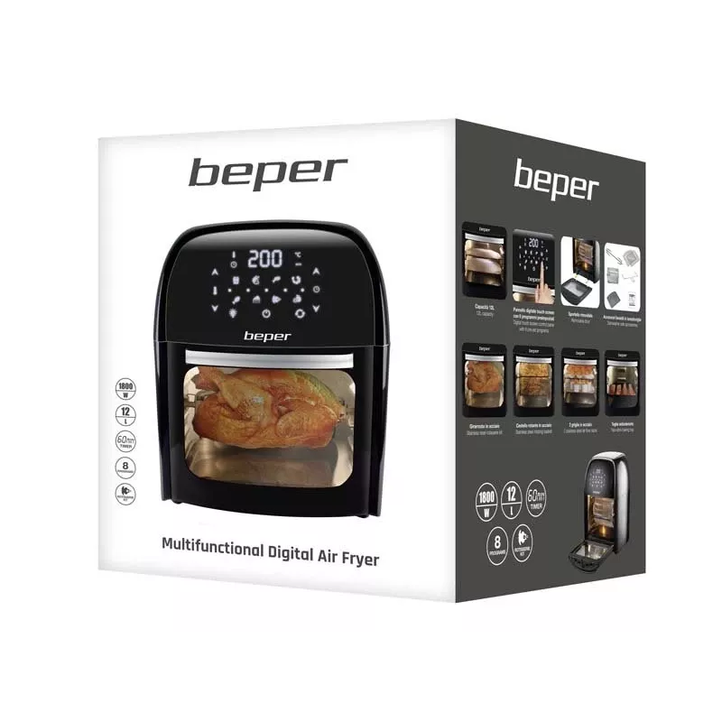 Freidora de aire Beper P101FRI012 12 L 1800 W negro