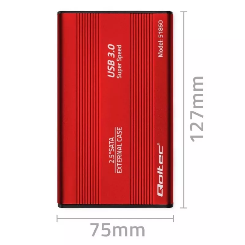 Carcasa para HDD/SSD QOLTEC 51860 para unidades SATA III de 2,5