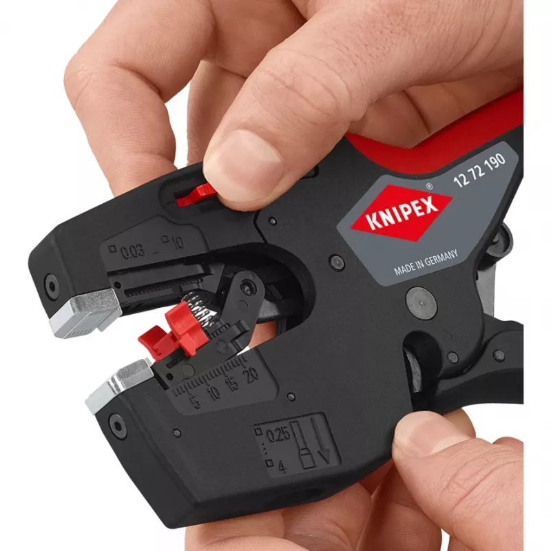 Multiusos para electricistas Knipex NexStrip 12 72 190 SB – herramienta pelacables y crimpadora