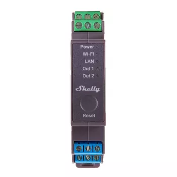 Interruptor de relé Shelly Pro 2 para carril DIN WiFi/LAN/Bluetooth