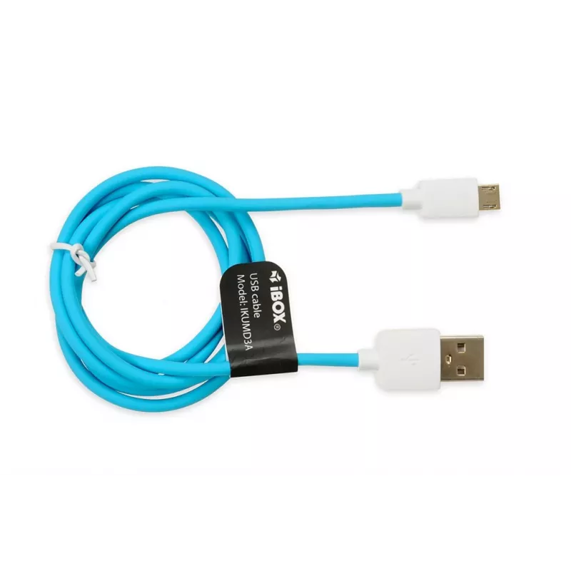 Cable USB 2.0 IBOX IKUMD3A — USB A a Micro-USB B, 1 m, azul