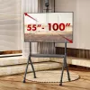 Soporte de TV MACLEAN MC-114 B soporte de suelo portátil para pantallas de 55–100 inch, carga máx. 120 kg, VESA 200x200–900x600, altura 115–152 cm, negro, estante