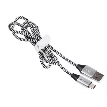 Cable USB 2.0 Type-C macho - C macho 1,0 m negro-plateado