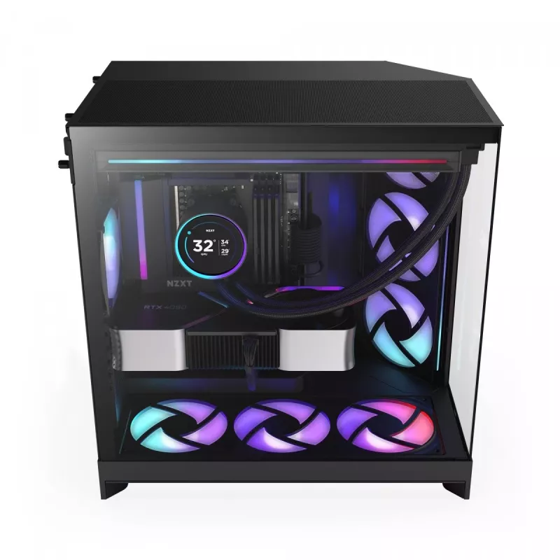 Caja PC NZXT H9 Flow RGB Midi Tower Negra