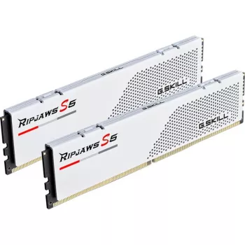 DIMM 64 GB DDR5-6000 (2x 32 GB) Dual-Kit, memoria RAM blanca, F5-6000J3040G32GX2-RS5W, Ripjaws S5, INTEL XMP