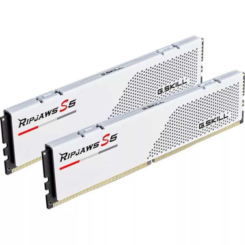 DIMM 64 GB DDR5-6000 (2x 32 GB) Dual-Kit, memoria RAM blanca, F5-6000J3040G32GX2-RS5W, Ripjaws S5, INTEL XMP