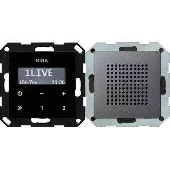 GIRA 228028 Reloj radio digital antracita - negro (228028)