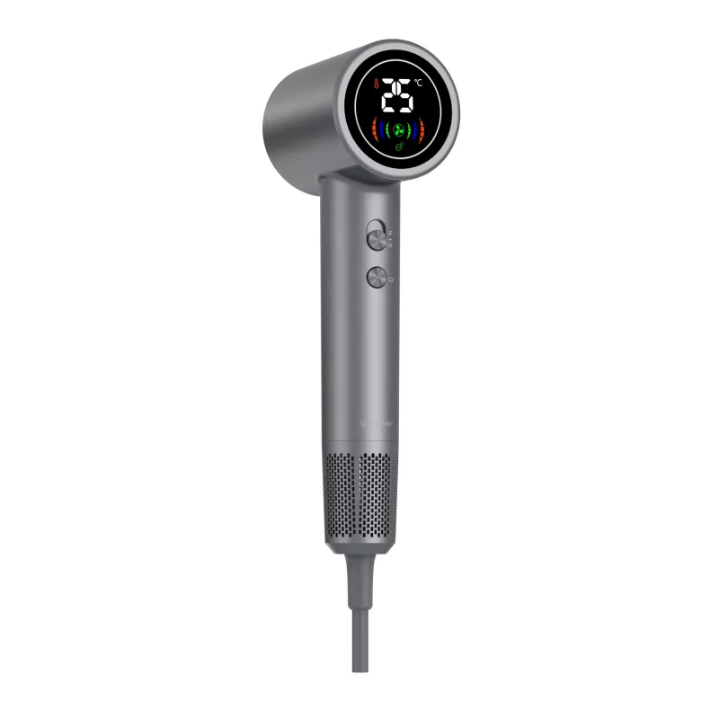 Secador de pelo DENVER HDD-1400DGR 1400 W, gris, 110–240 V, cable de 1,8 m, 25–75 °C, 70×89×280 mm