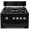 Cocina de gas MPM MPM-56-KGF-21/B — 4 fuegos acero inoxidable, horno 54 l, control por mandos
