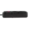 Regleta MACLEAN MCE393 B — 4 tomas de corriente, 3×USB, 110–240 V, 2500 W, cable de 3 m, negra