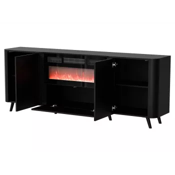 Cómoda Cama Meble Volare 200 x 39 x 75 cm, negro, aglomerado, marco de 16 mm