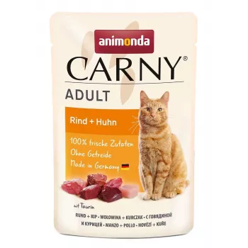 Comida húmeda para gatos Animonda Carny Beef + Chicken Adult 85 g, sin cereales, sin gluten, sobre