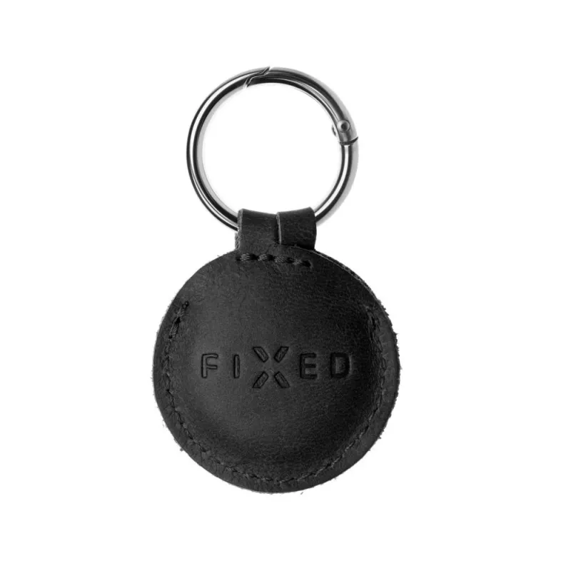 Funda protectora de piel para Apple AirTag FIXED FIXWAT-C2-BK piel vacuna auténtica negra bolsillo compacto