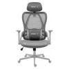 Silla gaming huzaro Combat 2.7 — silla gaming ergonómica de tela, gris, respaldo de malla, altura ajustable, mecanismo reclinable, 120 kg máx.