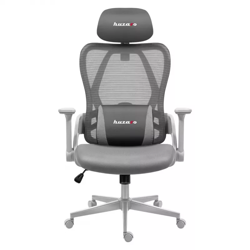 Silla gaming huzaro Combat 2.7 — silla gaming ergonómica de tela, gris, respaldo de malla, altura ajustable, mecanismo reclinable, 120 kg máx.