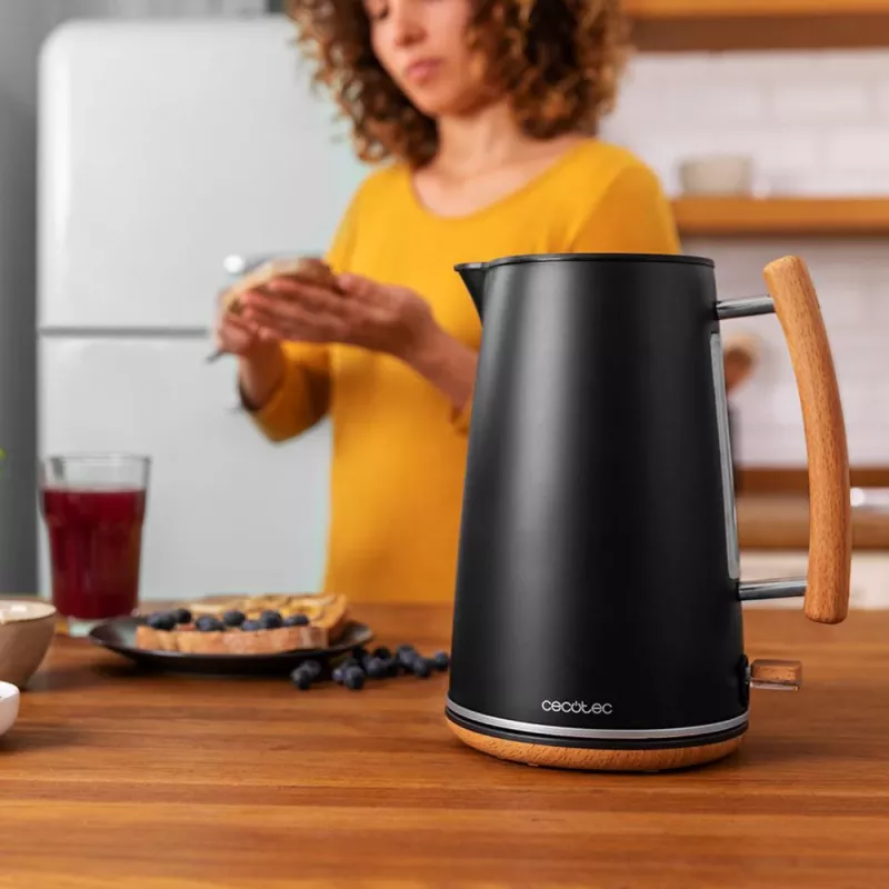 Cecotec ThermoSense 400 hervidor eléctrico, 1,7 L, 3000 W, Black Woody