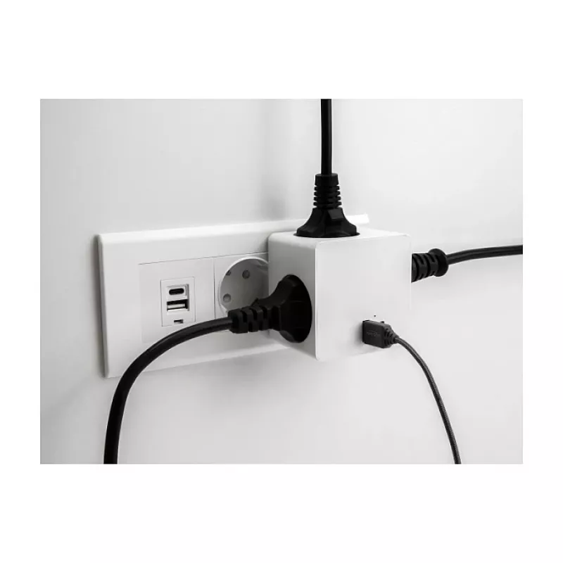 Adaptador de enchufe DeLOCK 11501 tipo F blanco 3A puertos USB