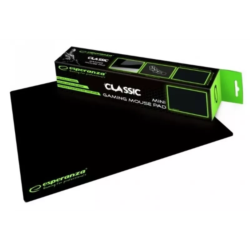 Alfombrilla de ratón ESPERANZA EGP101K — alfombrilla gaming, 250×200×2 mm, plástico, negra