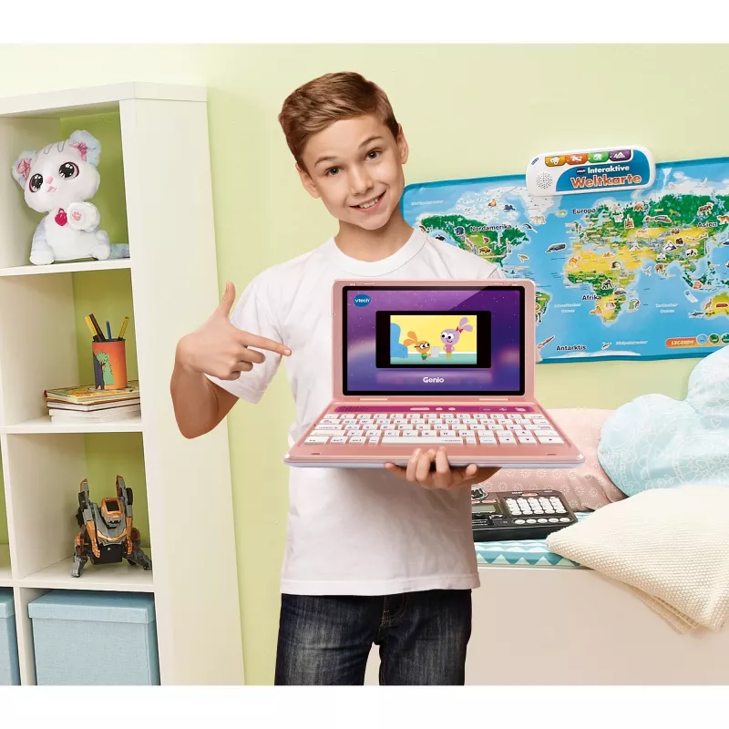 VTech Genio portátil de aprendizaje rosa — portátil de aprendizaje infantil, dispositivo interactivo de aprendizaje y juego
