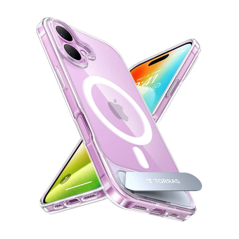Funda protectora transparente para iPhone 16 Torras PSTAND SERIES X00FX1932