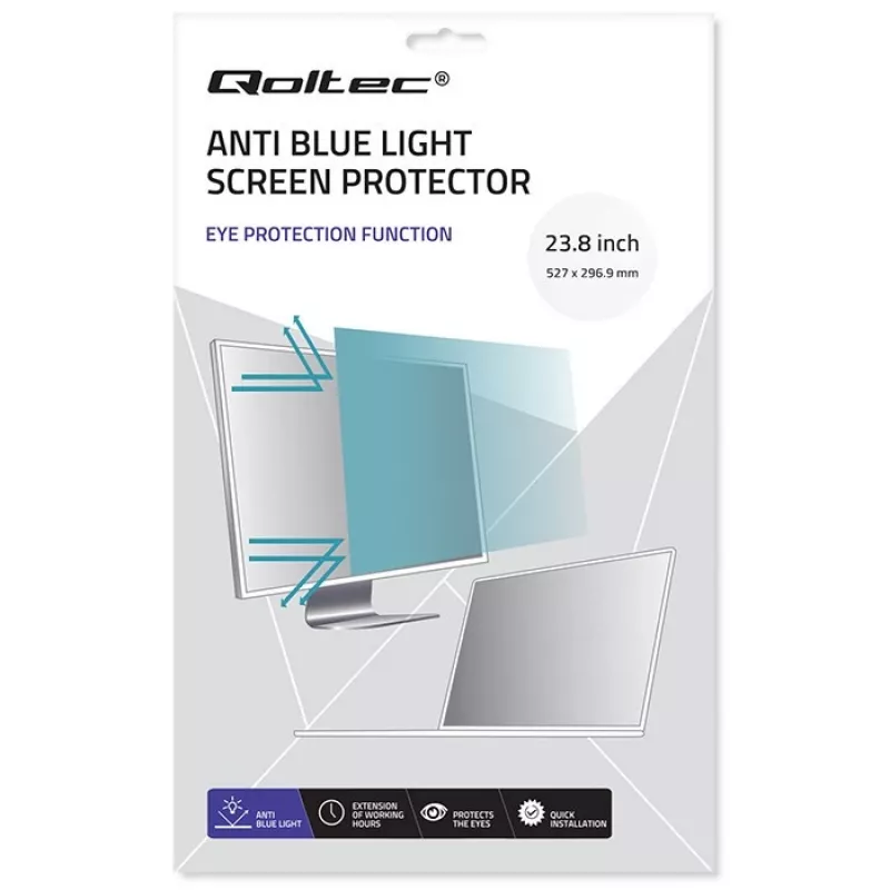 Protector de pantalla QOLTEC 51075 23,8 pulgadas anti luz azul, mate antirreflejos