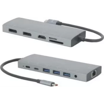 Estación de acoplamiento USB-C Mobilis 12 en 1 100 W Max (020028)