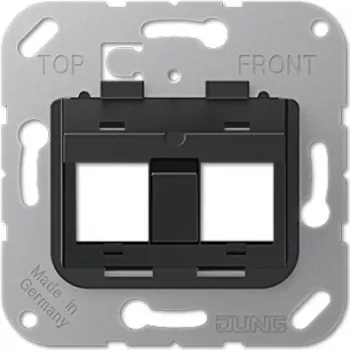 JUNG 3069-2SIE Toma de corriente negra - acero inoxidable (3069-2SIE)