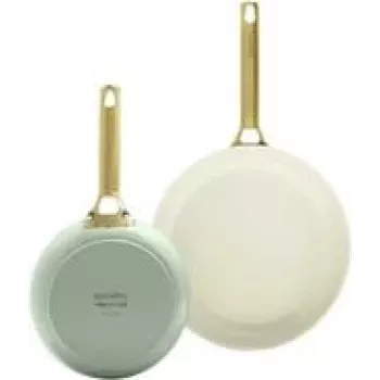 Set de sartenes GreenPan Padova Reserve — aluminio, 20 cm y 26 cm, verde/amarillo (2 uds.)