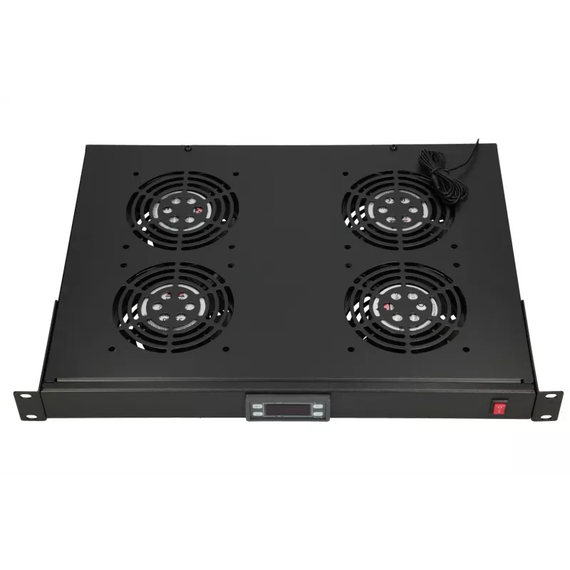 Panel de ventiladores Extralink 19 pulgadas 4 ventiladores con termostato