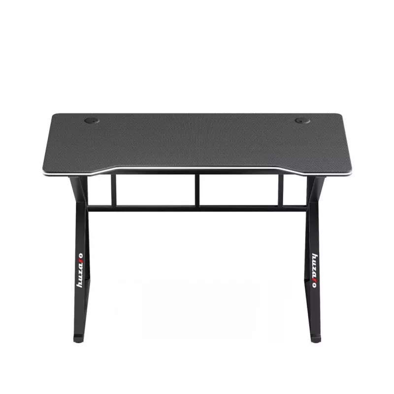 Mesa gaming Huzaro Hero 1.6 negra — mesa recta de MDF/carbono 1200×600×750 mm, estructura metálica