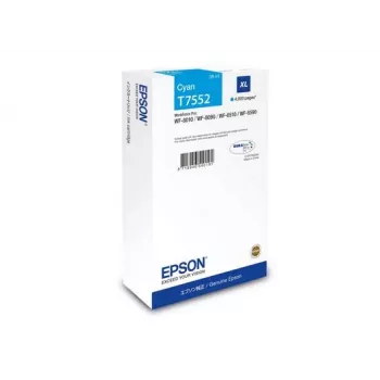 Cartucho de tinta Epson C13T75524N (original, XL alta autonomía) cian para serie WF-8XXX