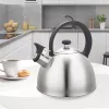Hervidor Maestro MR1302 acero inoxidable 2,5 L, apto para inducción, silbato con tapa abatible, asa negra